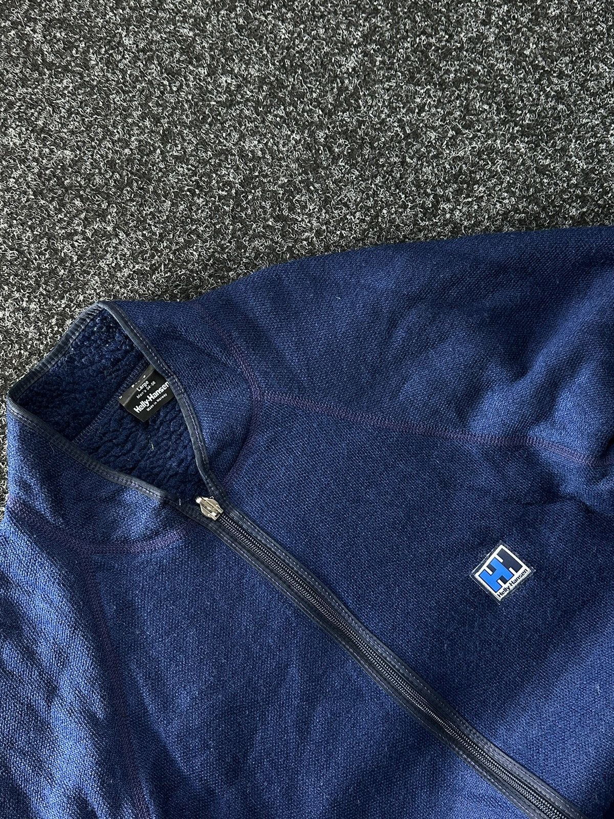Helly Hansen × Vintage 🚨80s Vintage Helly Hansen Blue Fleece Sherpa Jacket Size US L / EU 52-54 / 3 - 4 Thumbnail