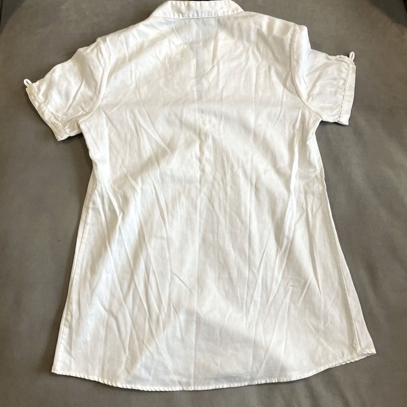 Vintage James Coviello Blouse Shirt Womens XS Ivory Short Sleeve V-Neck 5 Buttons Cotton Solid Size XS / US 0-2 / IT 36-38 - 5 Thumbnail