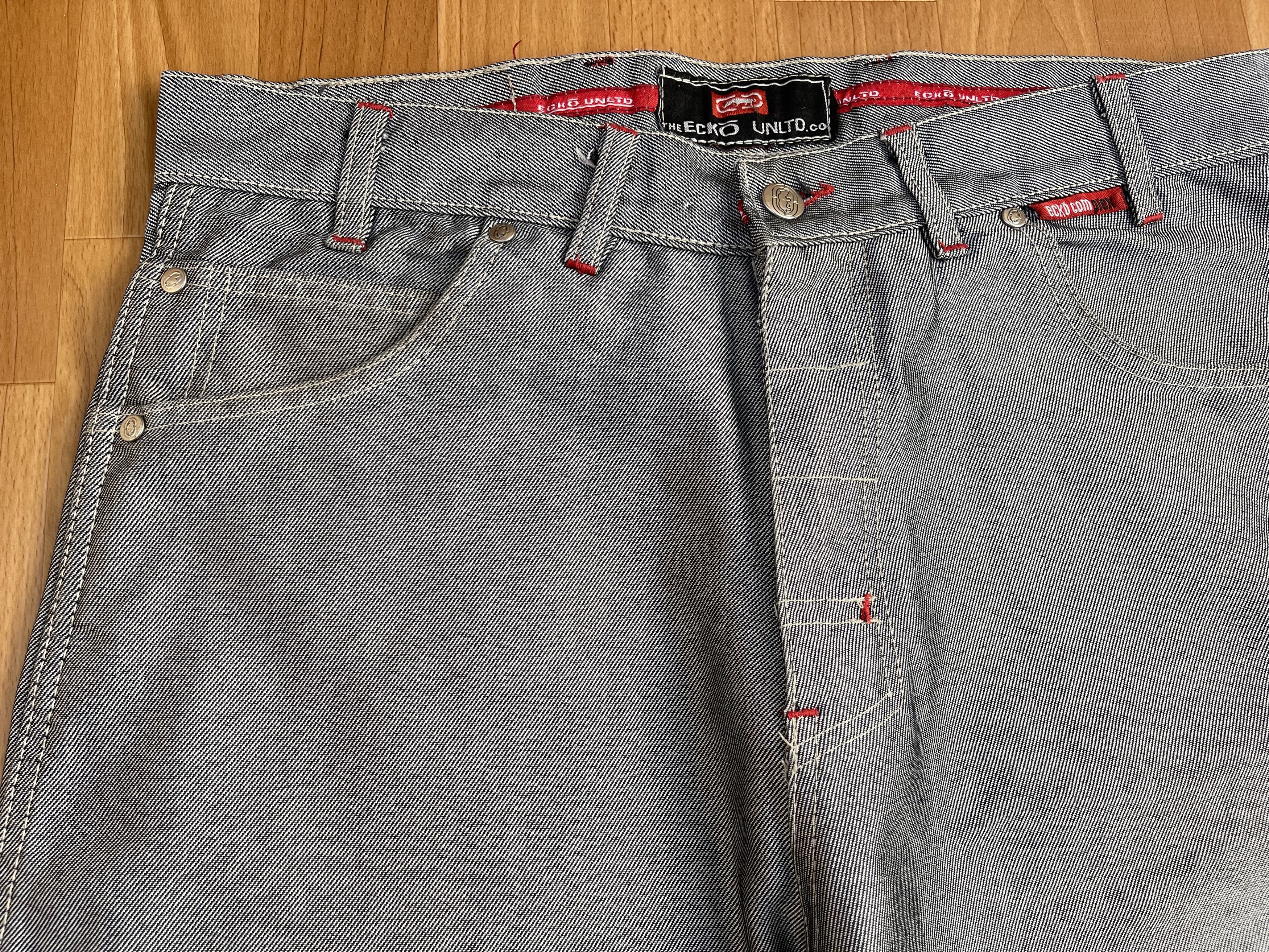 Ecko Unltd. Ecko Unltd jeans, shiny silver metallic vintage baggy Y2K 34 Size US 34 / EU 50 - 14 Thumbnail