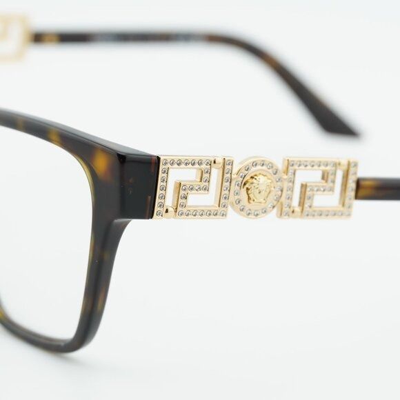 Versace Versace VE3358B 108 Eyeglasses Havana 52mm Cat Eye Frame Size ONE SIZE - 8 Thumbnail