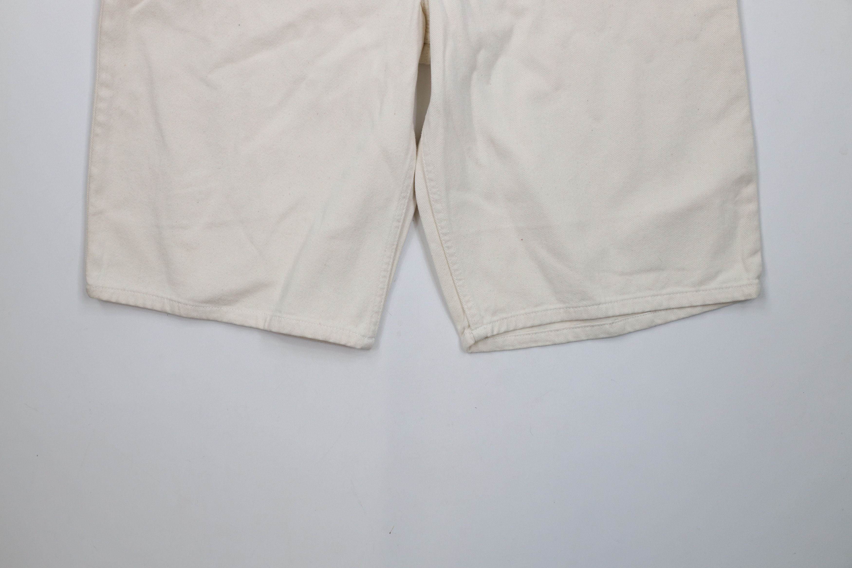 Vintage Deadstock Vintage 90s Streetwear Jean Shorts Jorts Cream Size US 34 / EU 50 - 4 Thumbnail
