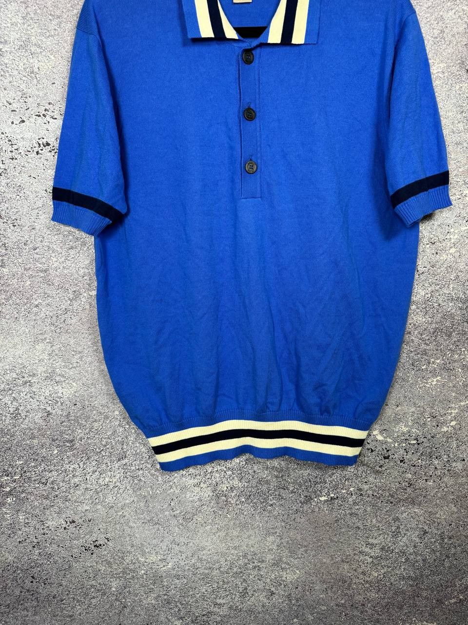 Baracuta × Vintage Vintage Baracuta Knit Polo Shirt Medium Blue Italy Size US M / EU 48-50 / 2 - 3 Thumbnail