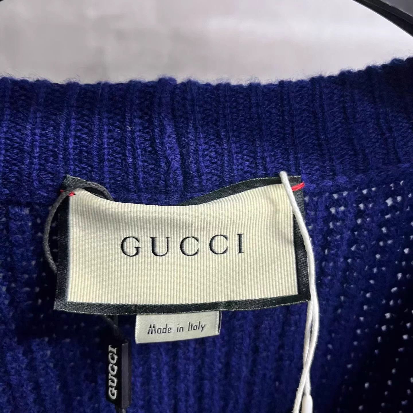 Gucci Gucci Navy Blue Logo Knit Sweater Xl New With Tags Size US XL / EU 56 / 4 - 3 Thumbnail