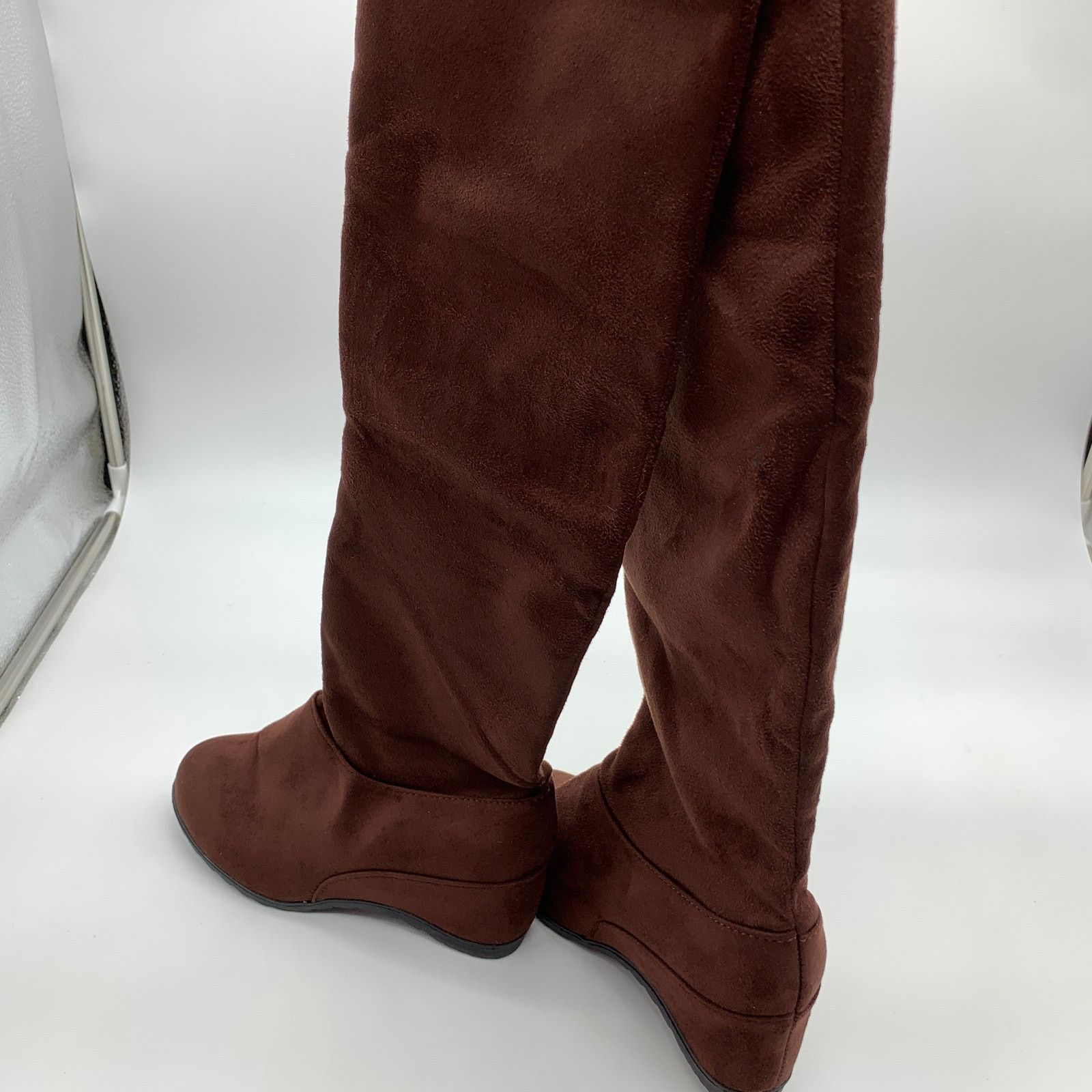 Other Women's Brown Boots Size 6.5 Over The Knee Wedge Boot Size US 6.5 / IT 36.5 - 2 Thumbnail