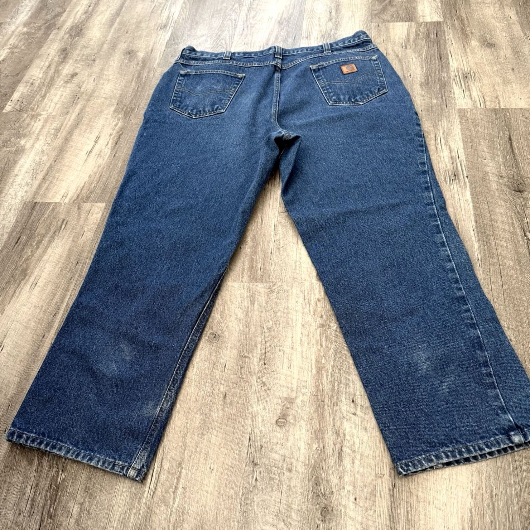 Carhartt Carhartt Jeans Mens 40x30 Relaxed Fit Straight Leg Dark Wash Blue Cotton 381-83 Logo Size US 40 / EU 56 - 3 Thumbnail