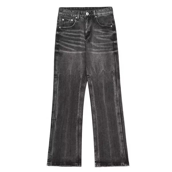 Japanese Brand VIBE Street Loose Straight Flare Black Jeans Size US 32 / EU 48 - 6 Thumbnail