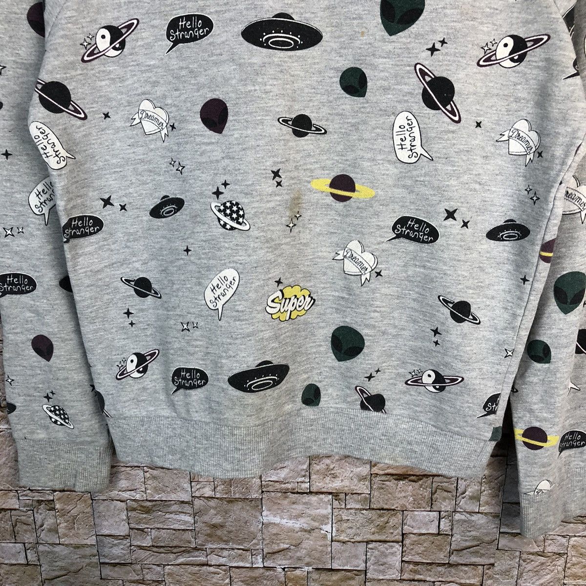 Japanese Brand × Vintage hello stranger H&M Divided Grey Sweatshirt #A401 Size M / US 6-8 / IT 42-44 - 6 Thumbnail