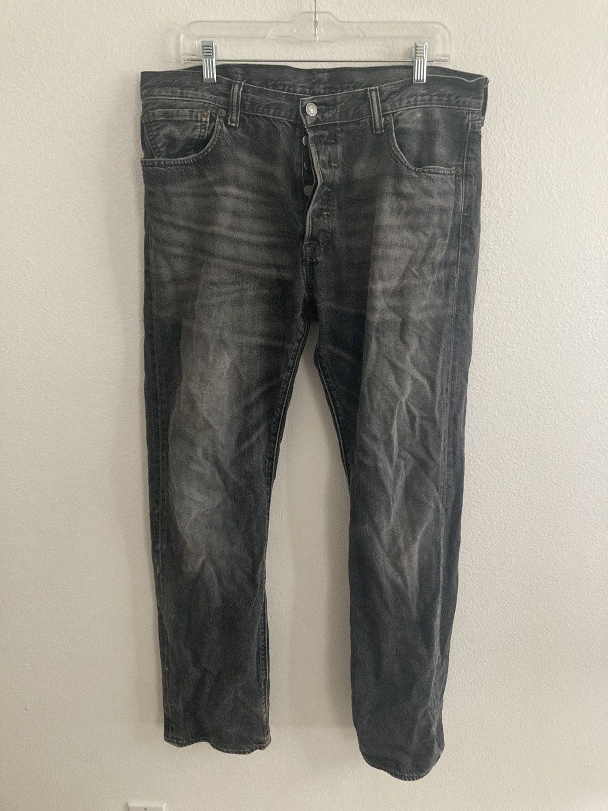 image of Levis x Levis Made Crafted Levi’S 501 Washed Black Jeans, Men's (Size 34)