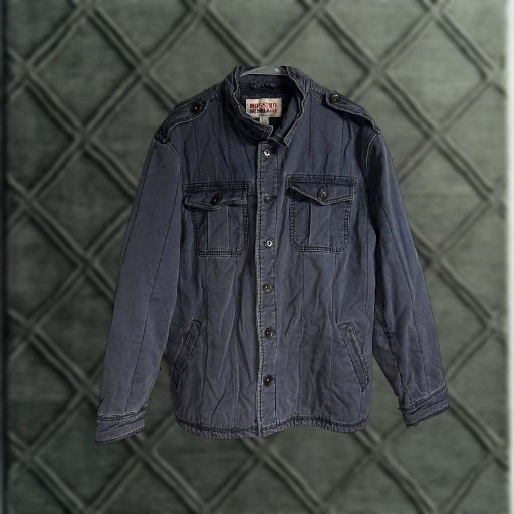 Mossimo VINTAGE Mossimo Jacket Womens Large Navy Button Up Collared Field Coat Shirt Size L / US 10 / IT 46 - 1 Thumbnail