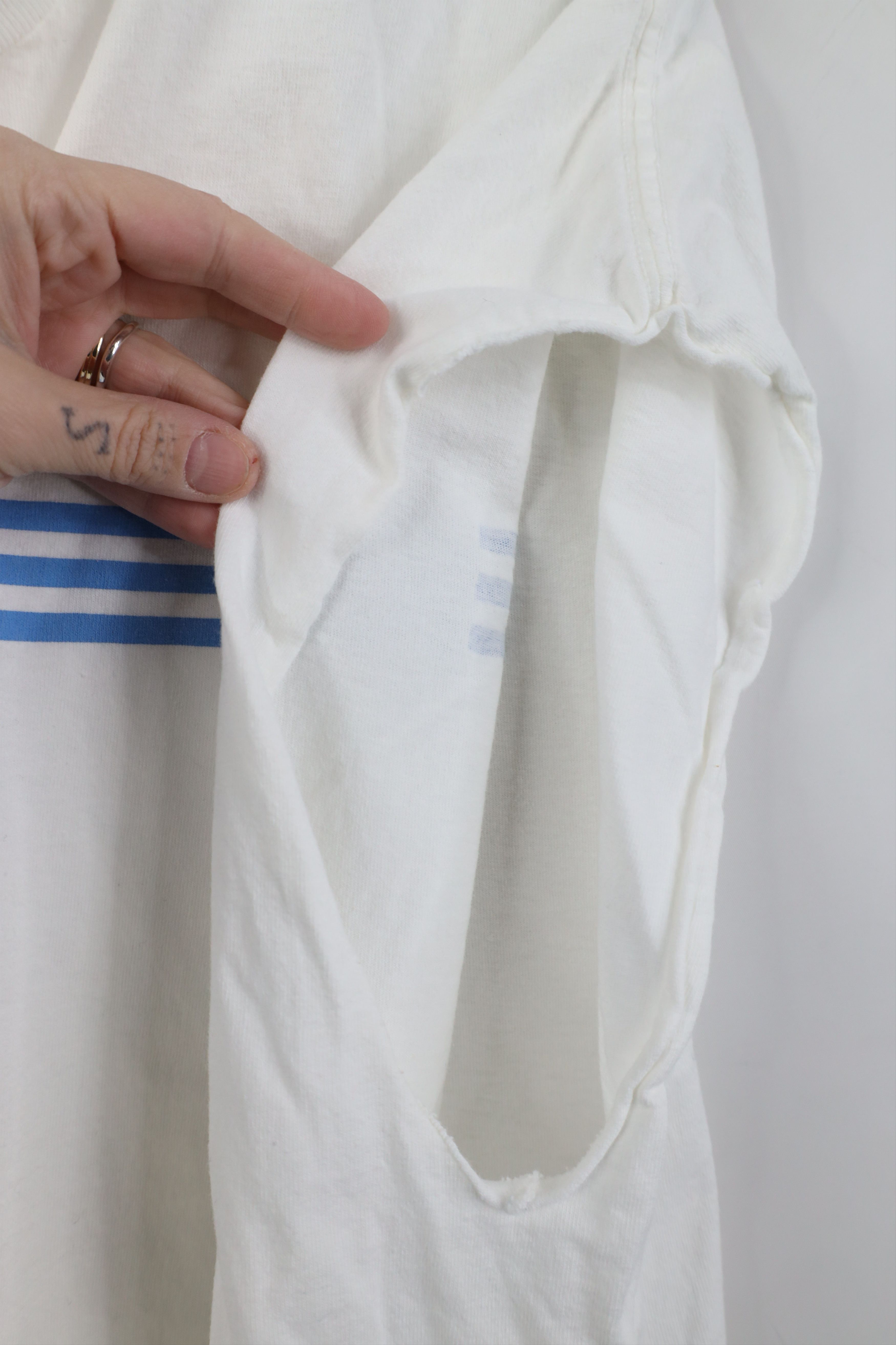 Adidas Vintage 90s Y2K Adidas Striped Cut Off Sleeveless T-Shirt Size US XL / EU 56 / 4 - 9 Thumbnail