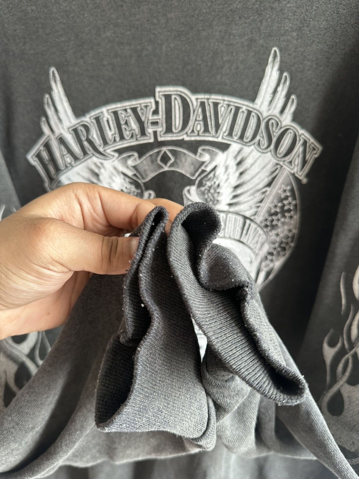 Harley Davidson Vintage 90’s Harley Davidson Flaming Sweatshirt USA Size US L / EU 52-54 / 3 - 3 Thumbnail