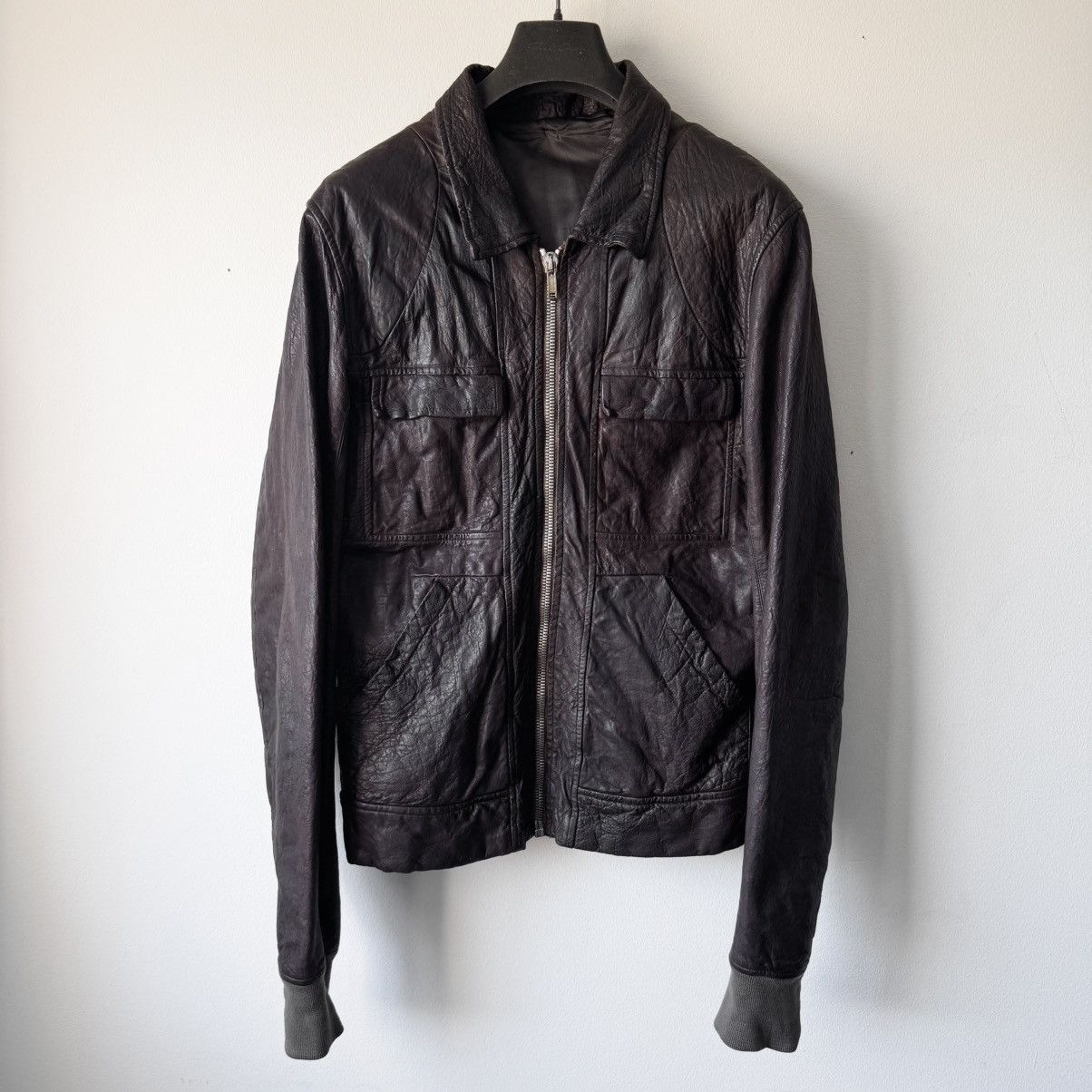 Rick Owens Rick Owens FW2008 Dust Hammered Lamb Leather Bruiser Jacket Size US M / EU 48-50 / 2 - 1 Thumbnail