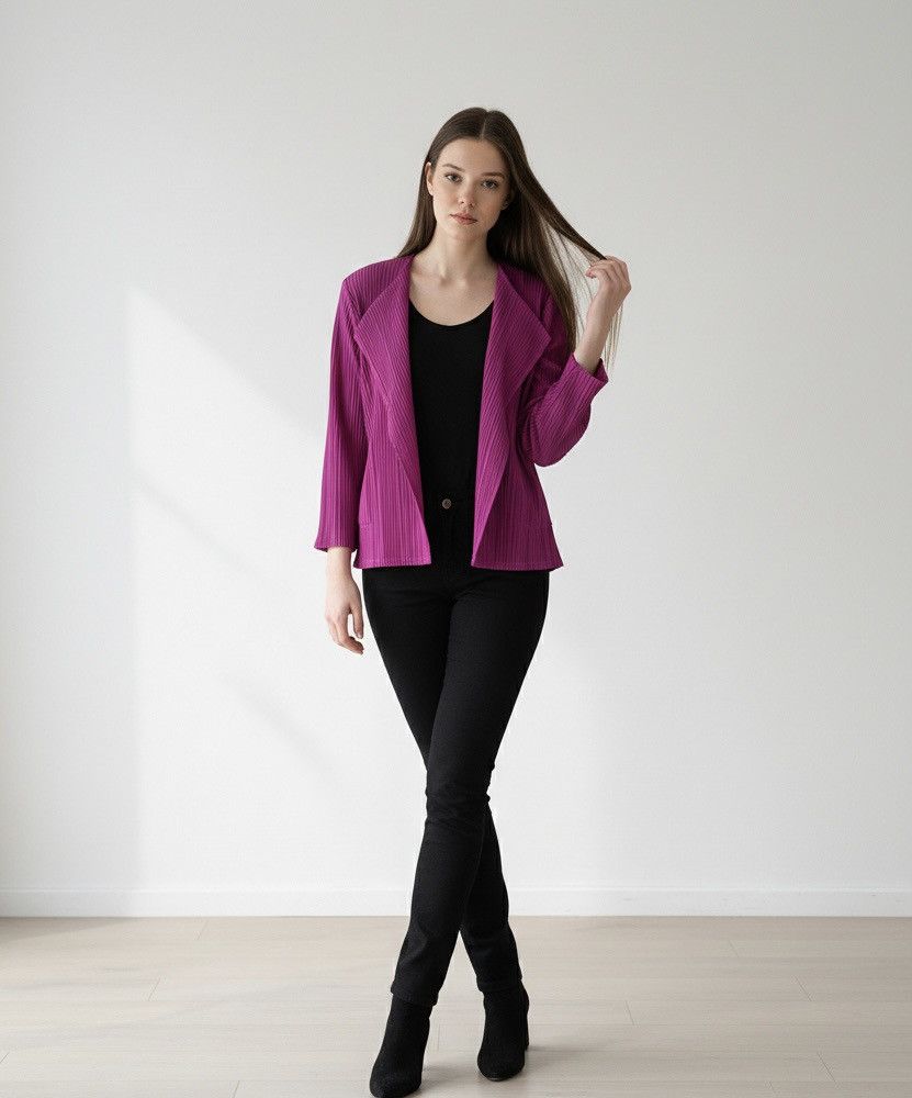 Pleats Please Issey Miyake PLEATS PLEASE ISSEY MIYAKE - Pleated Open Cardigan Size M / US 6-8 / IT 42-44 - 1 Thumbnail