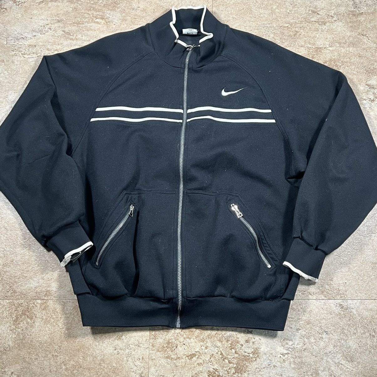 Nike × Vintage Vintage Nike Track Jacket Black Small Swoosh Full Zip Mens Size US XL / EU 56 / 4 - 1 Thumbnail