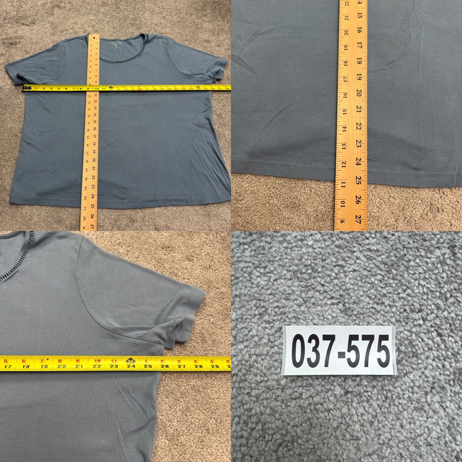 Coldwater Creek Coldwater Creek Shirt 1X Plus Blue Short Sleeve Crew Neck 100% Cotton Basic Tee Women's Size XL / US 12-14 / IT 48-50 - 8 Thumbnail