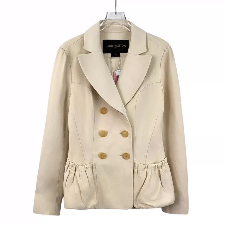 Louis Vuitton Louis Vuitton Beige Cotton Double Breasted Lapel Long Slee Size XS / US 0-2 / IT 36-38 - 1 Thumbnail