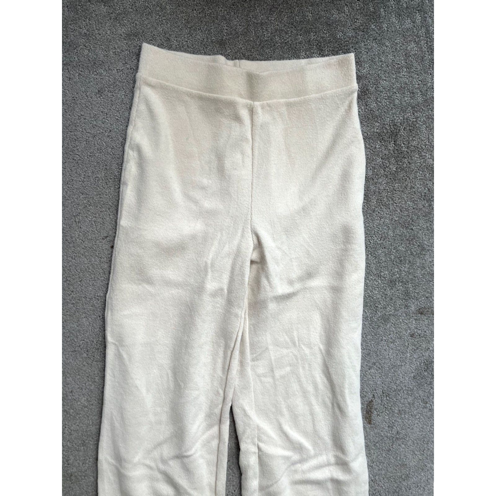 Zara ZARA Pants Women's Regular Bootcut Harem Style Cotton Cream Pull On Cream White Size S Size 28" / US 6 / IT 42 - 2 Thumbnail