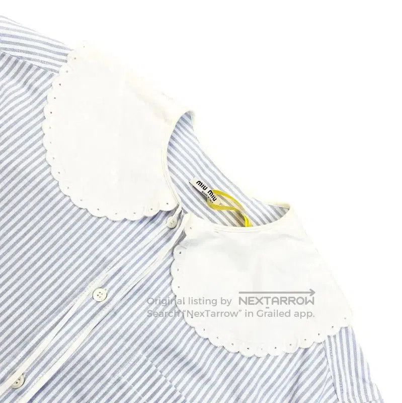 Miu Miu Miu Miu Pale Blue Cotton Blouse with Large Collar . Size XXS / US 00 / IT 34 - 3 Thumbnail