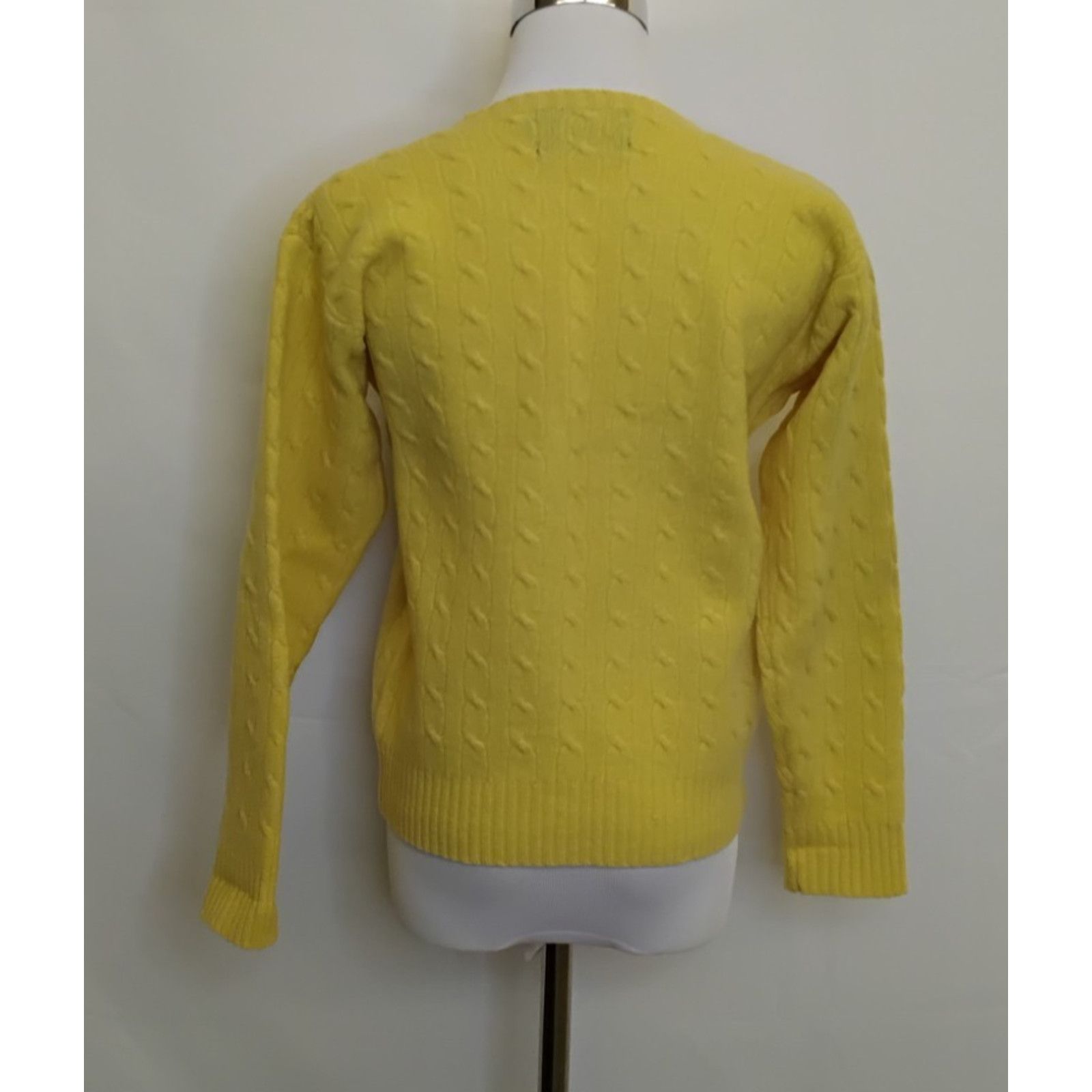 Ralph Lauren Ralph Lauren Lambswool Sweater Women's S Yellow Cable Worn Size S / US 4 / IT 40 - 3 Thumbnail