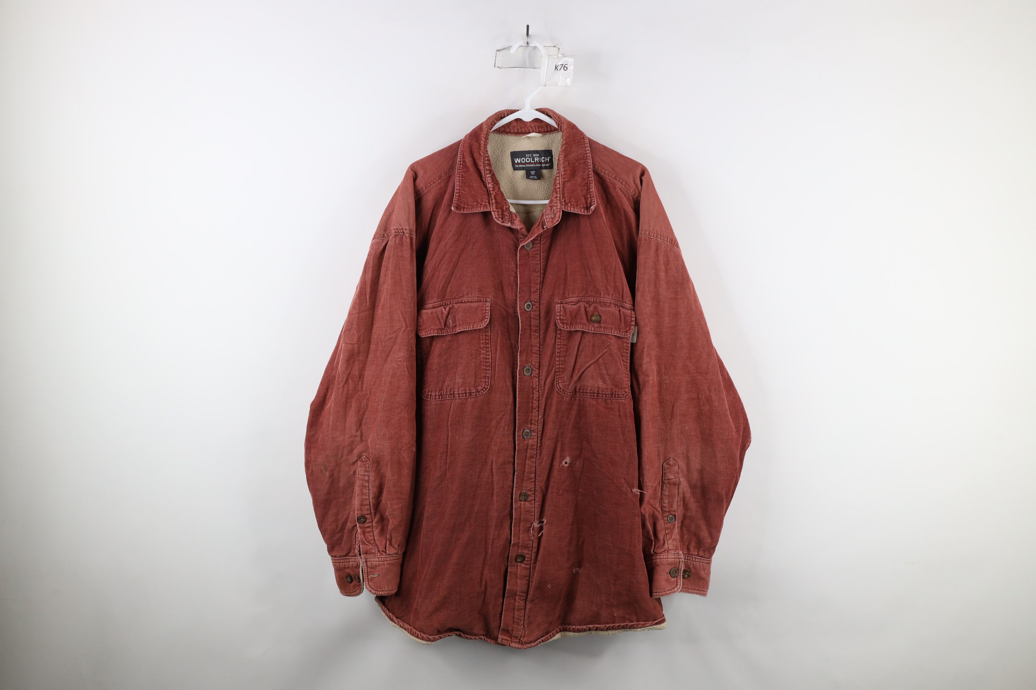 Vintage Vintage Woolrich Fleece Lined Corduroy Button Shirt Jacket Size US XXL / EU 58 / 5 - 1 Thumbnail