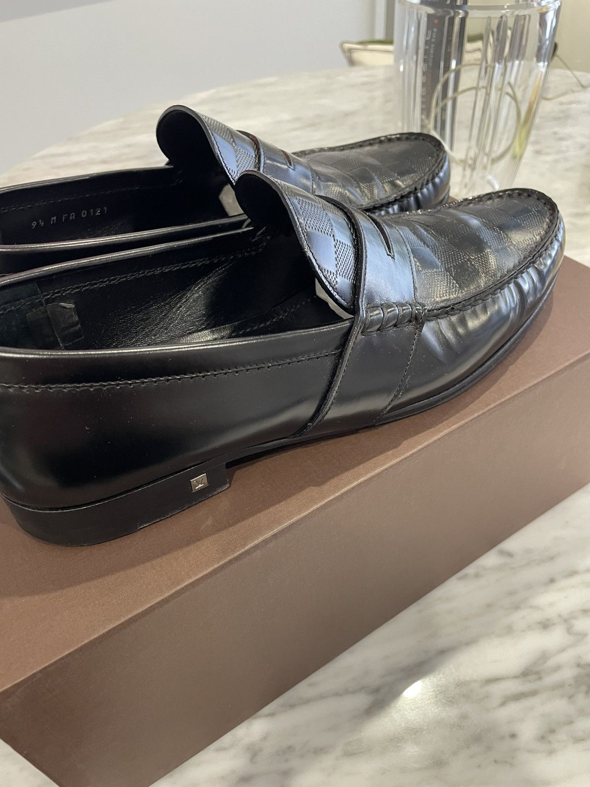 Louis Vuitton Black Damier Louis Vuitton loafer Size US 9.5 / EU 42-43 - 3 Thumbnail