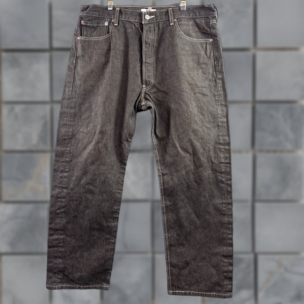 VINTAGE Levis 501 Jeans Mens 38x28 Denim Straight Button Fly Dark Brown 5-Pocket Levi's 501 Series Men Jeans