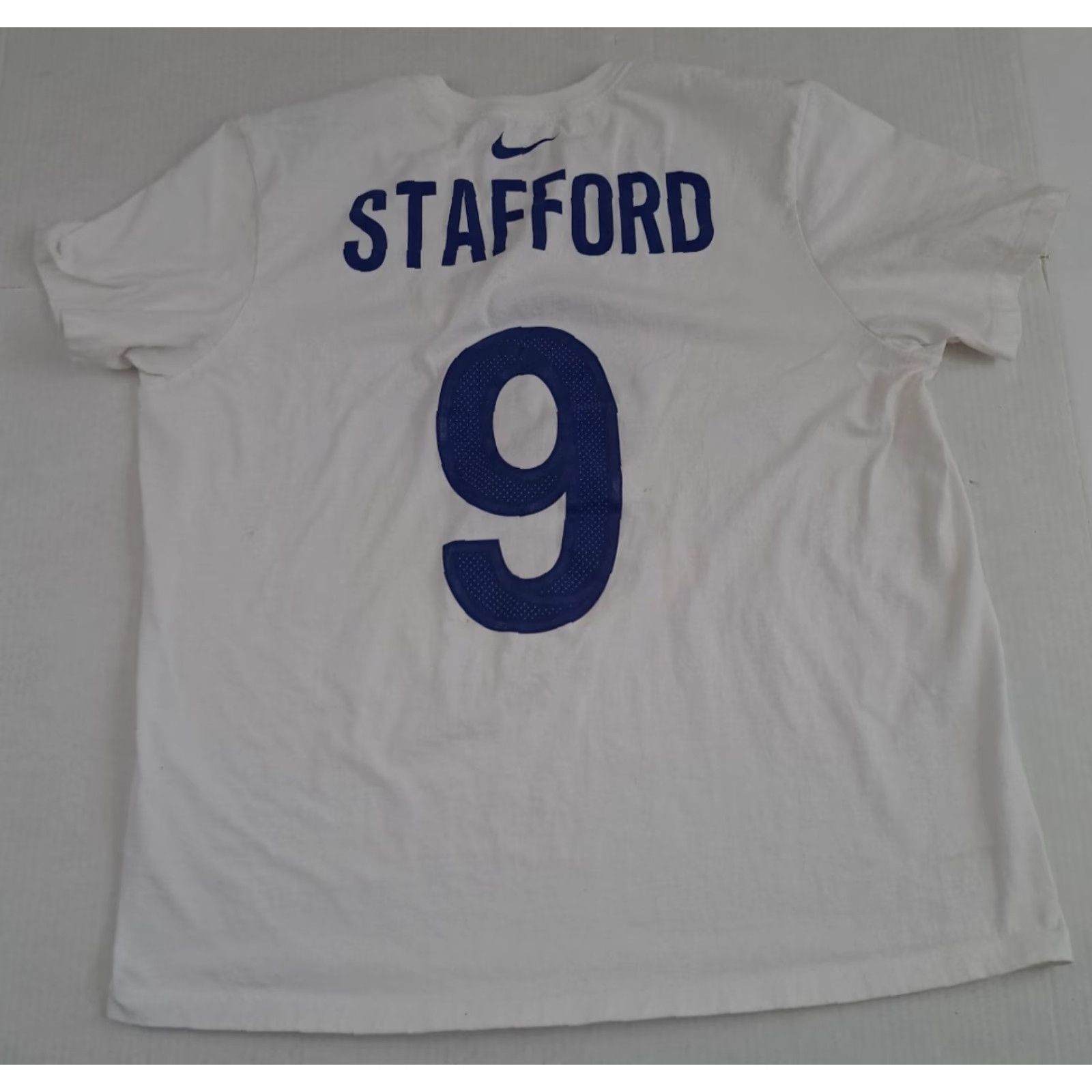 Nike VINTAGE Nike T-Shirt Football Rams Las LA Stafford Printed Shirt Jersey 2XL White Crew Neck Short Sleeve Mens Womens Unisex Adults Football Size US XXL / EU 58 / 5 - 4 Thumbnail