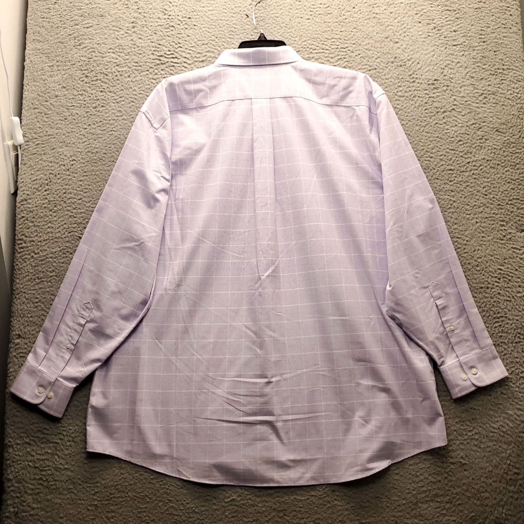 Stafford Stafford Mens Dress Shirt 2XL Multi Orchid Plaid Button Down Collared, Cotton, Long Sleeve, NWT, Big & Tall, Formal Business Shirt Size 48R - 2 Thumbnail