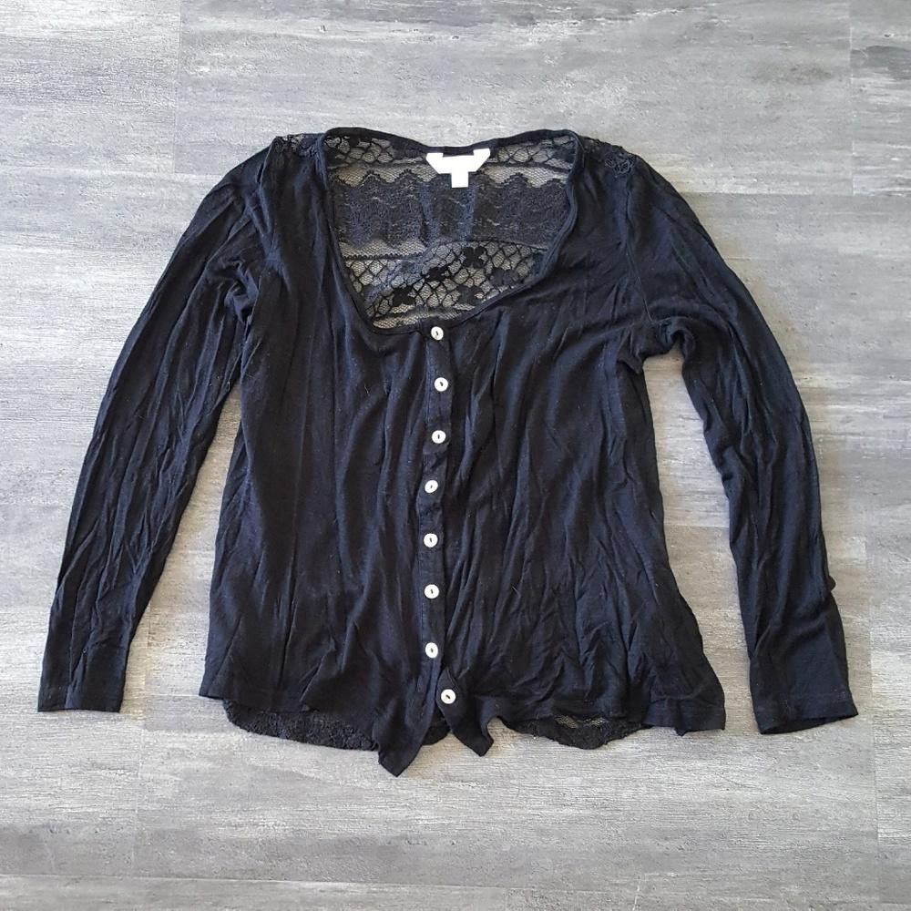 Designer Black Back Laced Charlie Long Sleeve Size M / US 6-8 / IT 42-44 - 1 Thumbnail