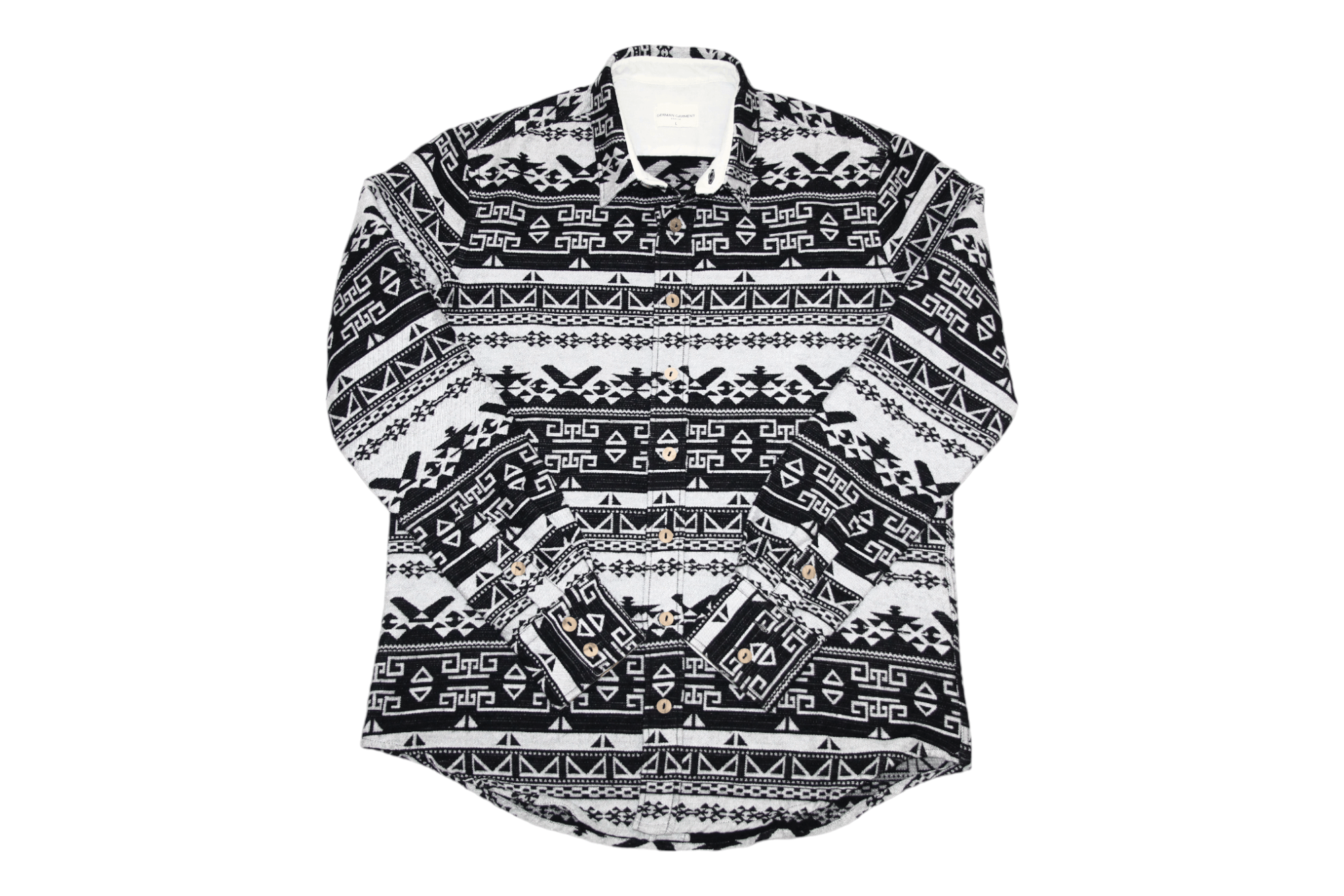 Flannel DEADSTOCK! GERMAN GARMENT Berlin Rugged Flannel Aztec Shirt Size US L / EU 52-54 / 3 - 1 Thumbnail