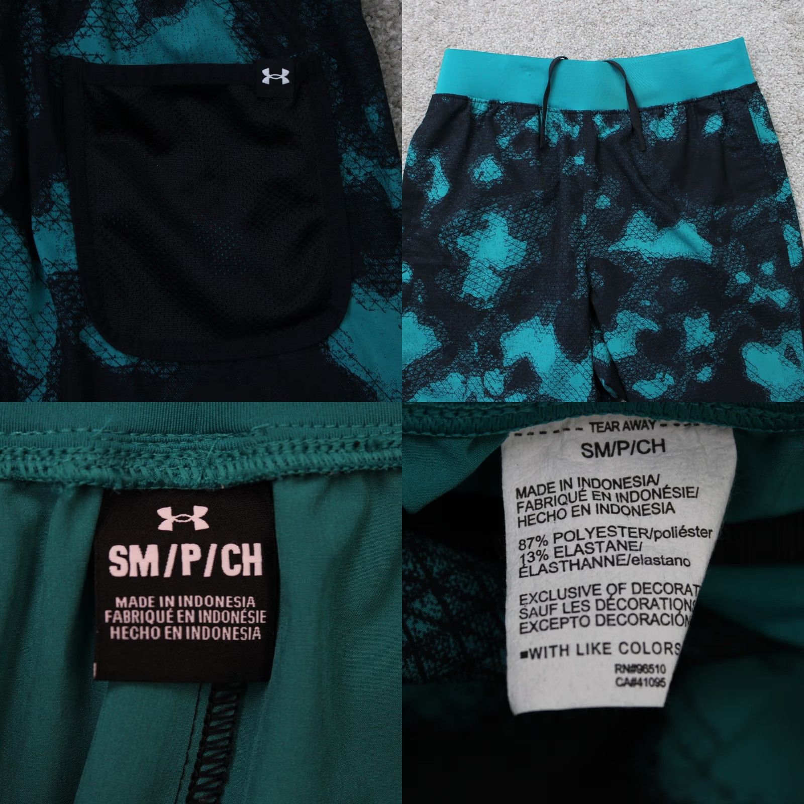 Under Armour Under Armour Project Rock Shorts Mens Small Blue Camo 9" Inseam Athletic Drawstring Pockets Regular Fit Size US 29 - 8 Thumbnail