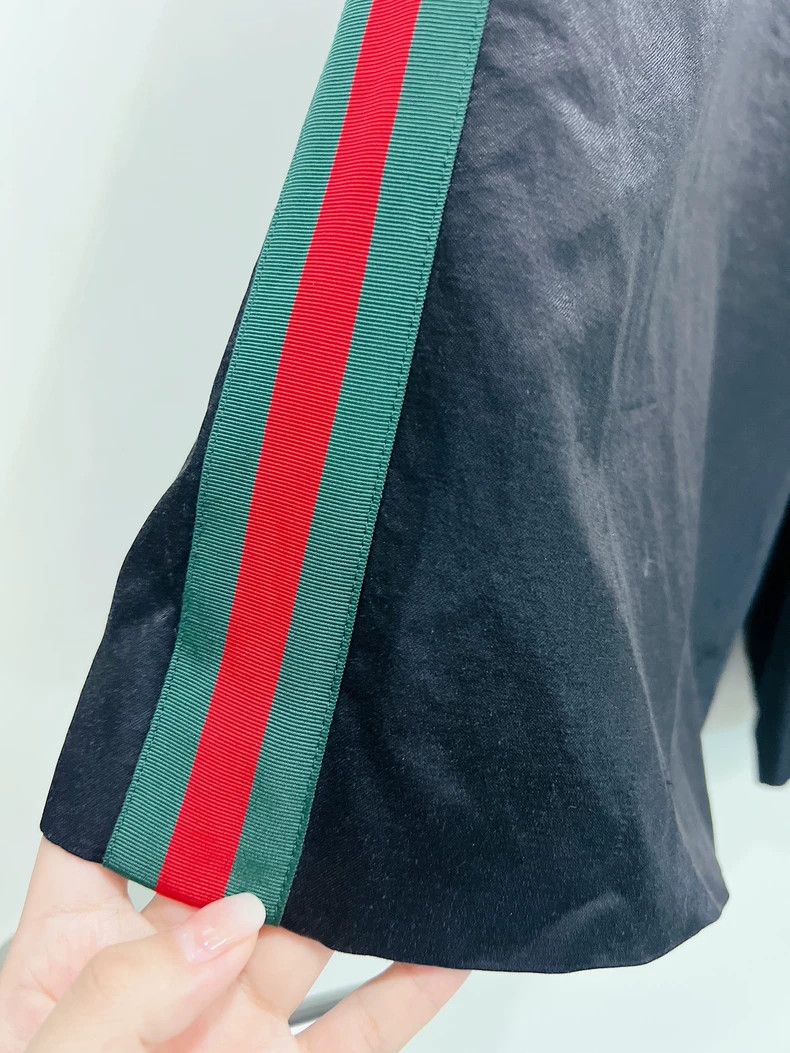 Gucci Gucci Popular red and green side striped black satin men's Size US 32 / EU 48 - 4 Thumbnail