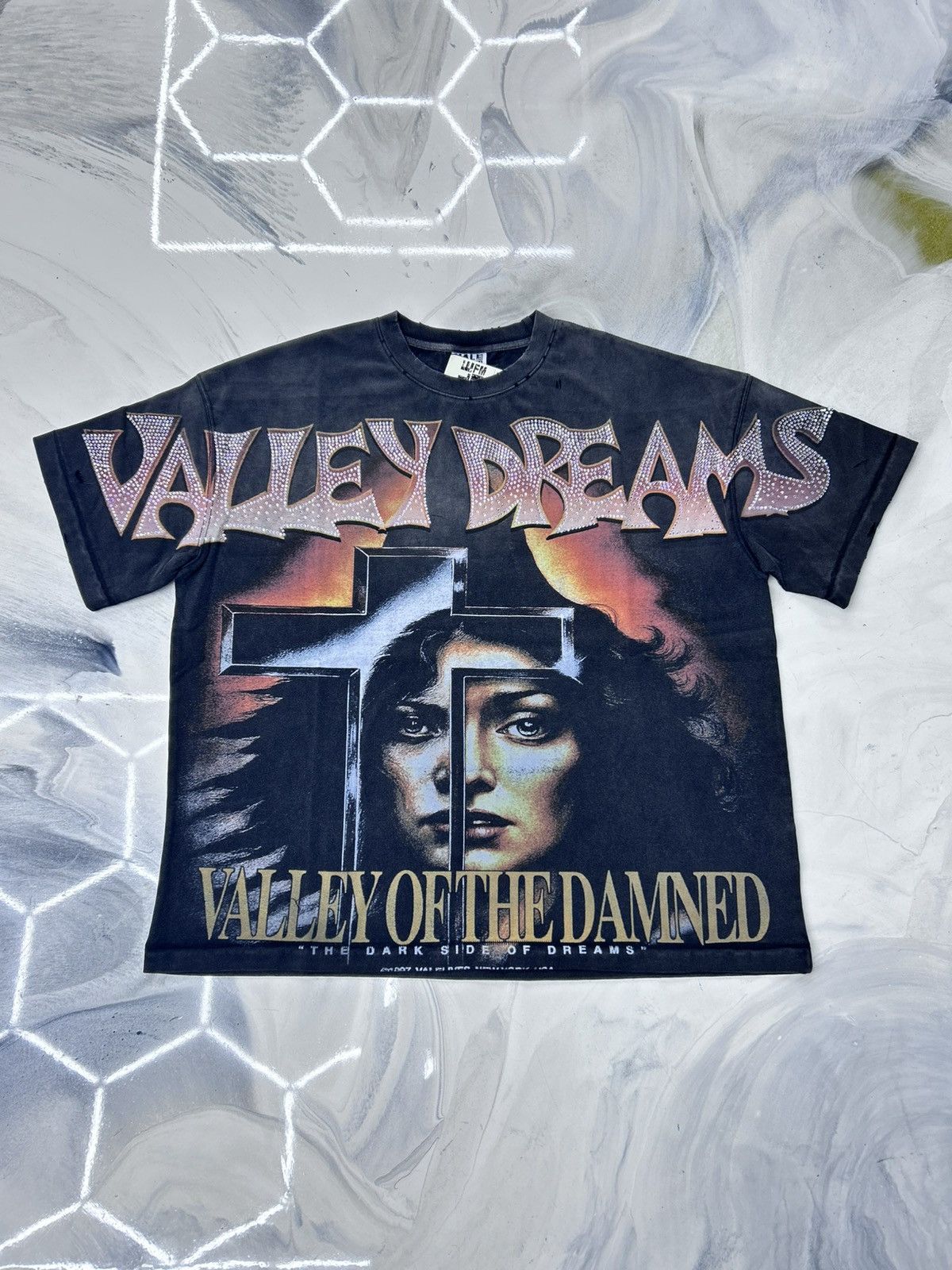 Vale Vale Damned Bling Rhinestone Tee Black Red Size L Size US L / EU 52-54 / 3 - 1 Thumbnail