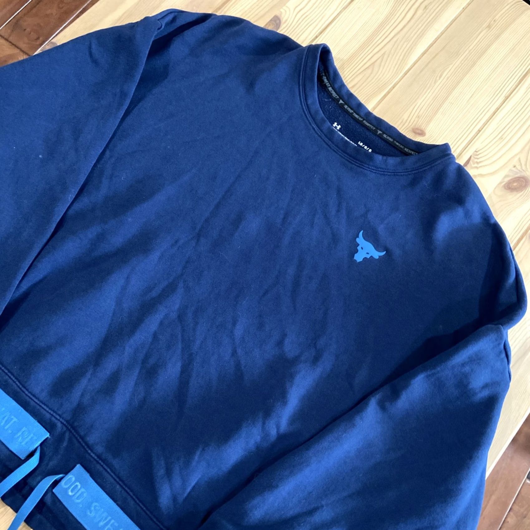 Under Armour Under Armour Sweater Women's L Long Sleeve Pullover Blue Crew Neck Logo Embroidered Casual Fall Winter Sports Shirt Size L / US 10 / IT 46 - 2 Thumbnail