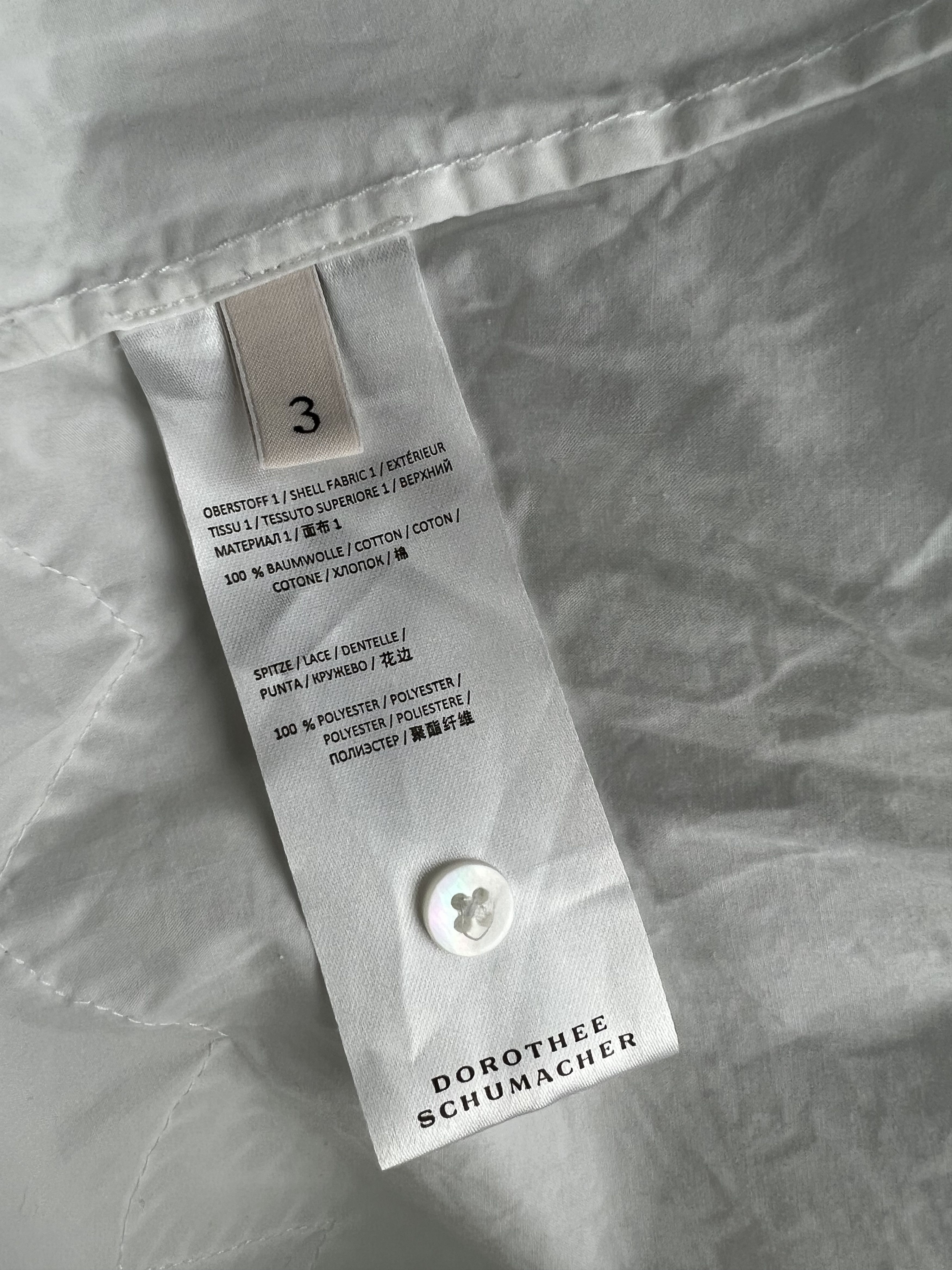 DOROTHEE SCHUMACHER Dorothee Schumacher White Button Up Shirt Blouse Lace Size 3 Size L / US 10 / IT 46 - 8 Thumbnail
