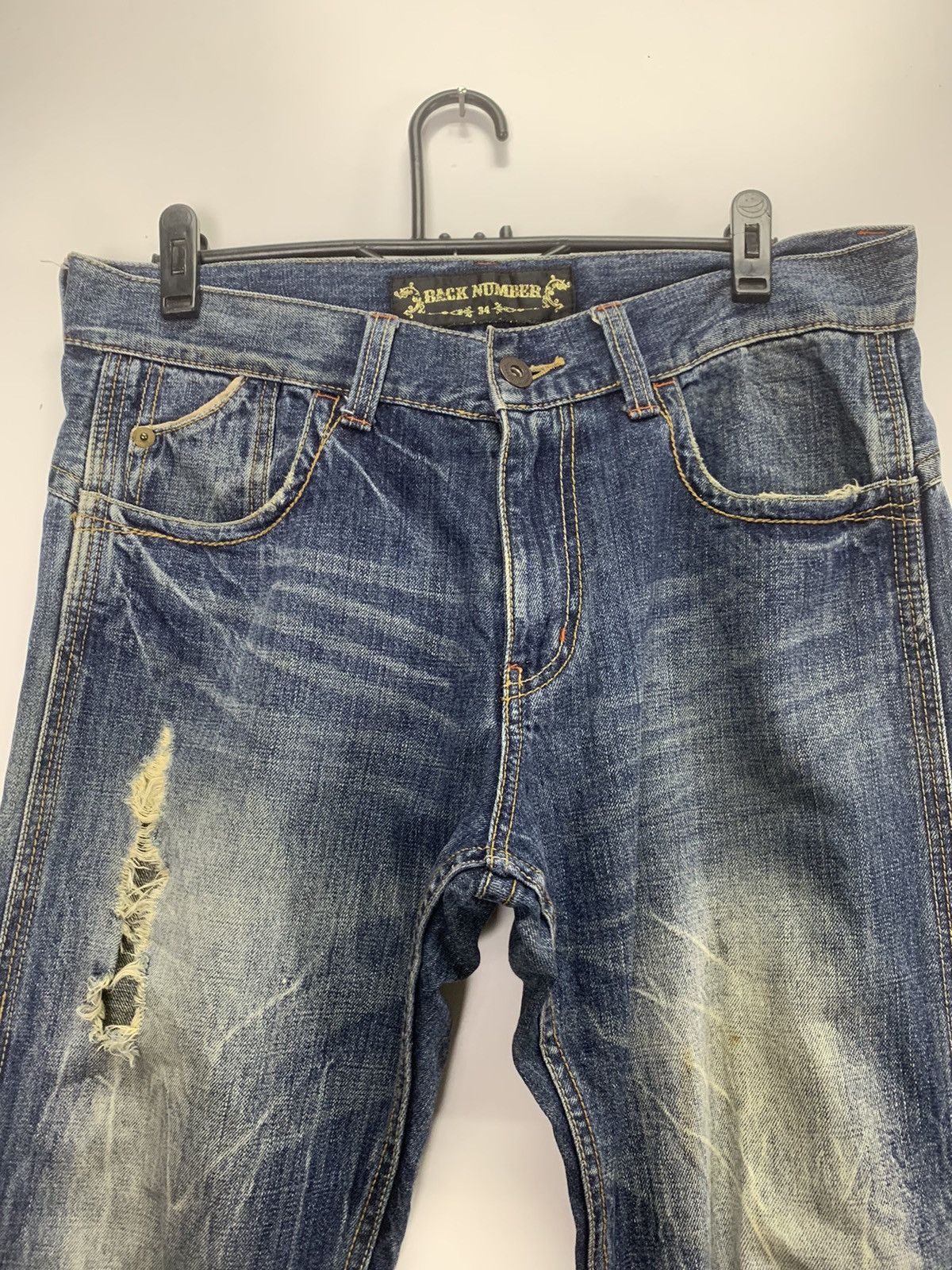 Vintage Back Number Distress Jeans Size US 34 / EU 50 - 2 Thumbnail
