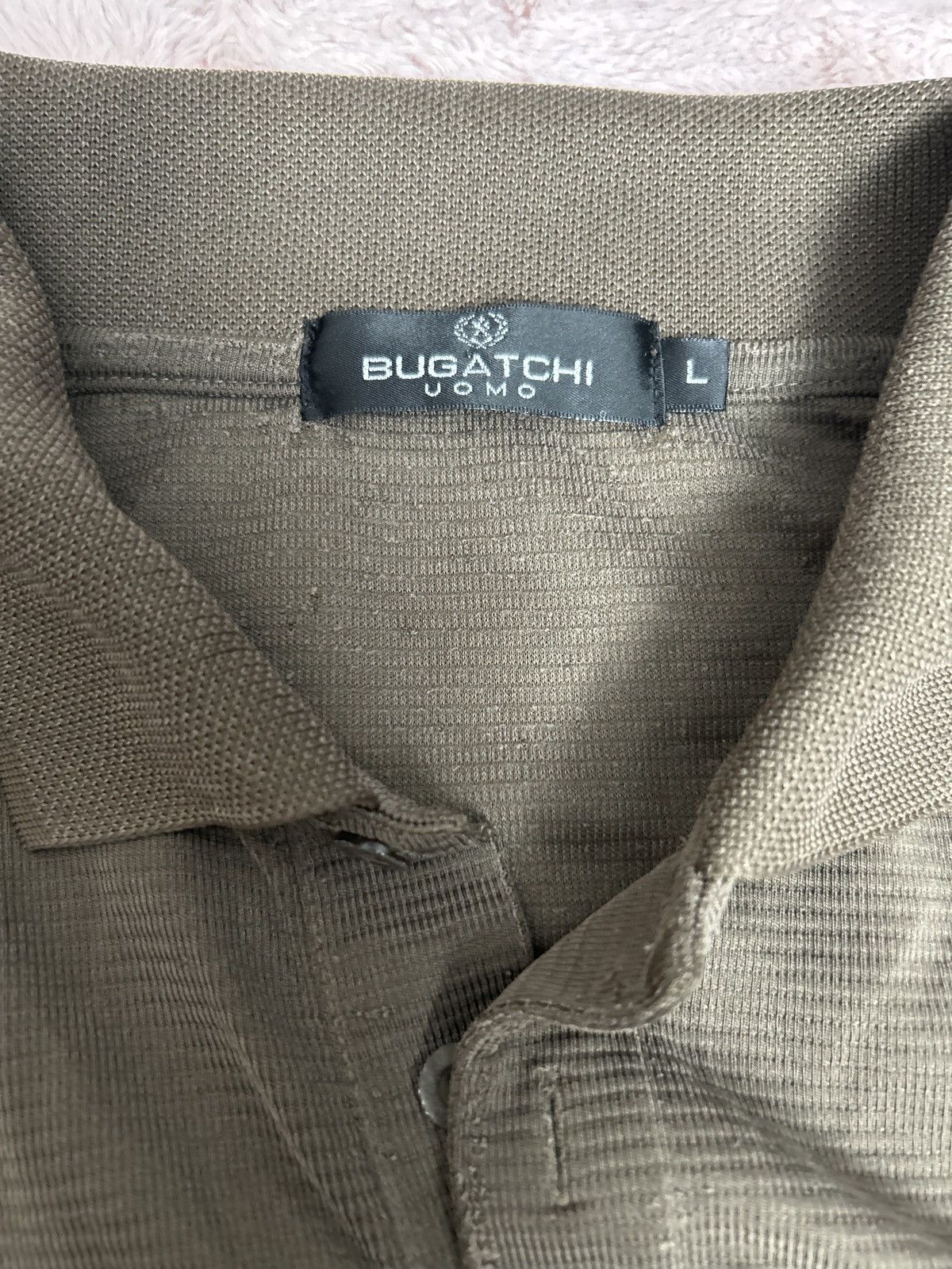 BUGATCHI Bugatchi Uomo Men’s Polo Shirt Size L Brown Taupe Textured Size US L / EU 52-54 / 3 - 4 Thumbnail