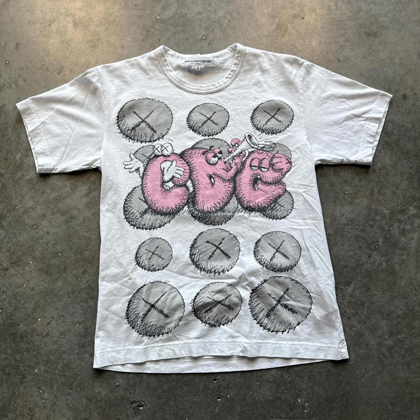 Kaws Comme Des Garçons X KAWS Cotton White T-Shirt Size US M / EU 48-50 / 2 - 1 Thumbnail