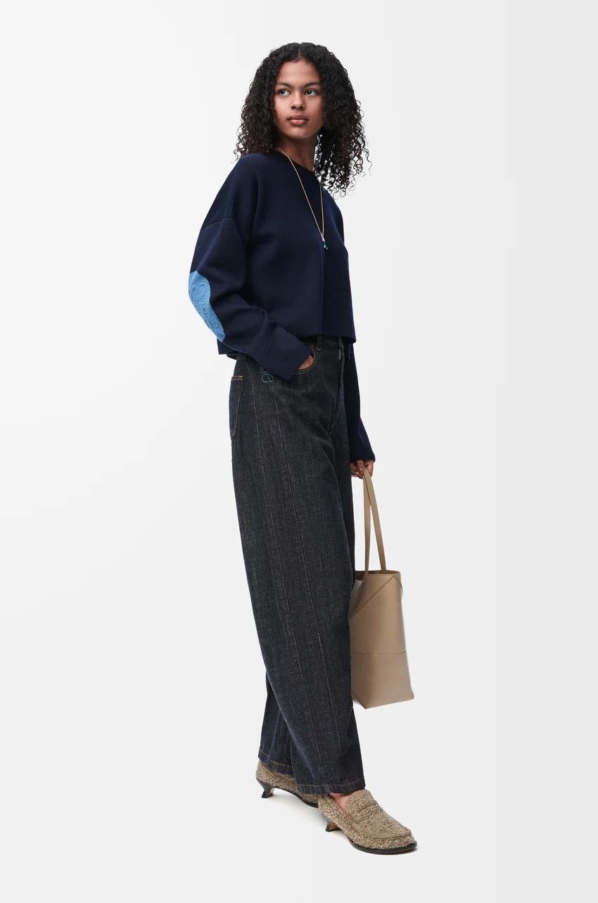 Loewe o1loc1c0525 Anagram Sweater in Blue Size S / US 4 / IT 40 - 2 Thumbnail