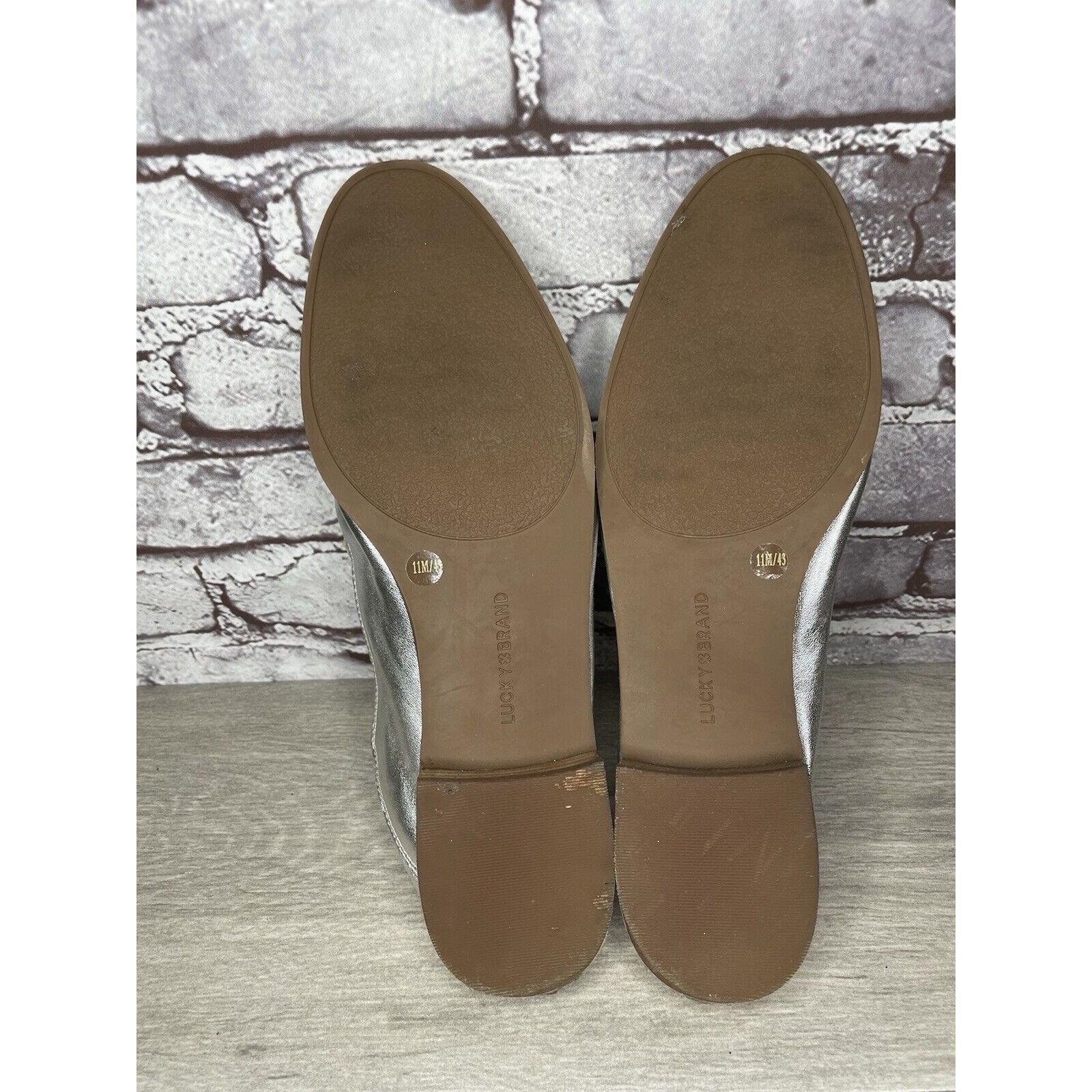 Lucky Brand Lucky Brand Metallic Silver Leather Slip On Loafers Flats Sh Size US 11 / IT 41 - 19 Thumbnail