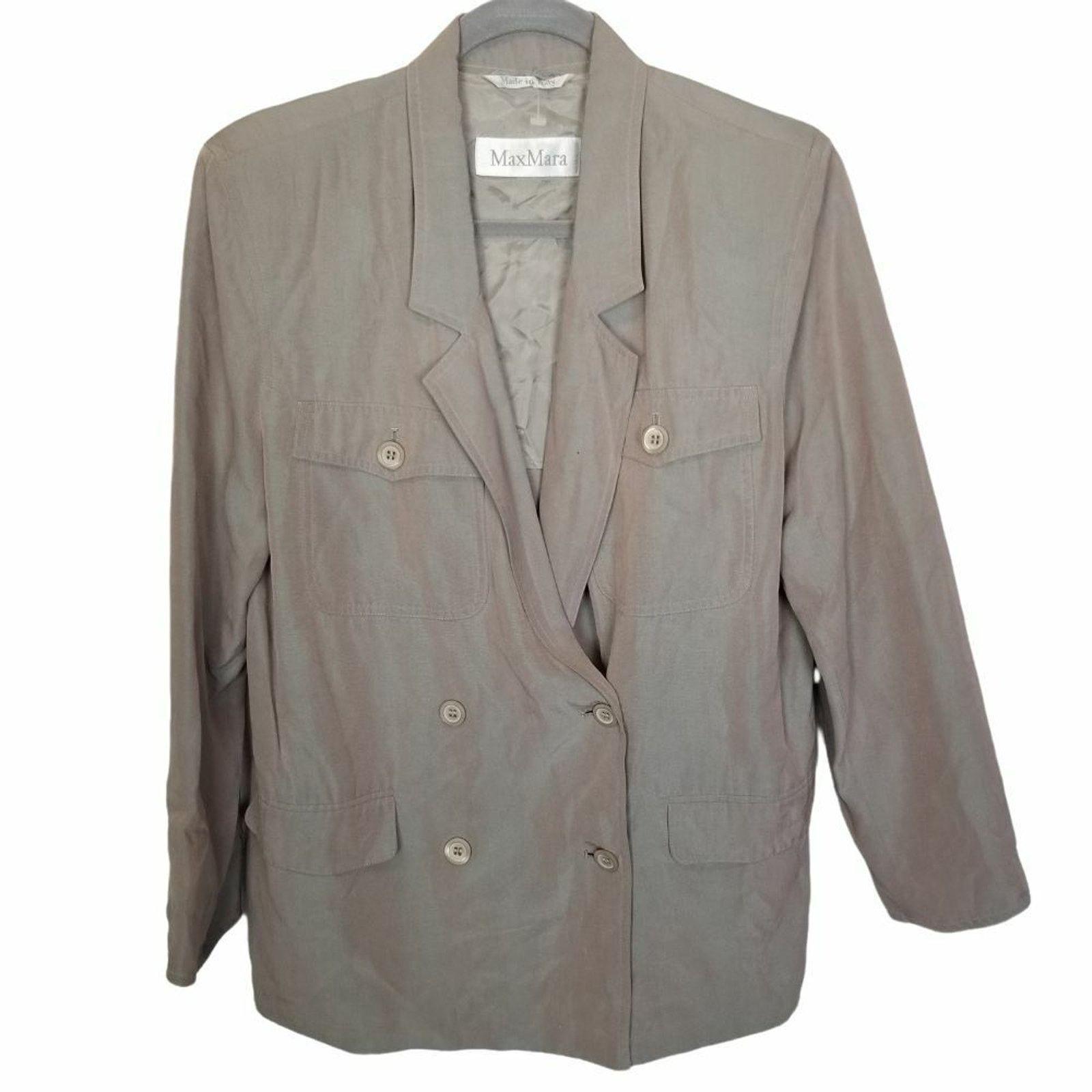 Max Mara Vintage Max Mara Womens Silk Blazer Double Breasted Sz 4 Size S / US 4 / IT 40 - 1 Thumbnail