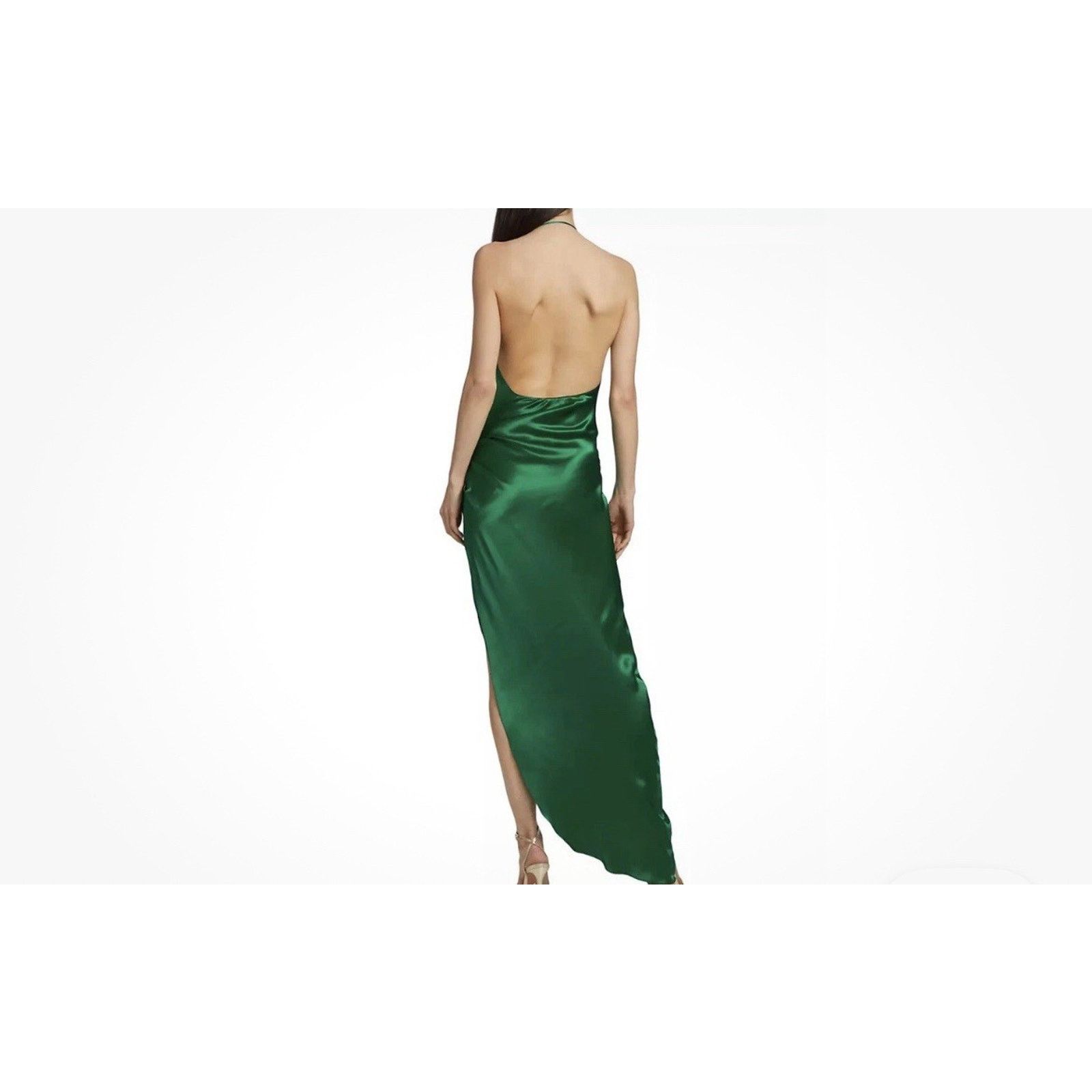 Amanda Uprichard Designer Amanda Uprichard Elektra Gathered Silk Halter Gown Size XS / US 0-2 / IT 36-38 - 2 Thumbnail