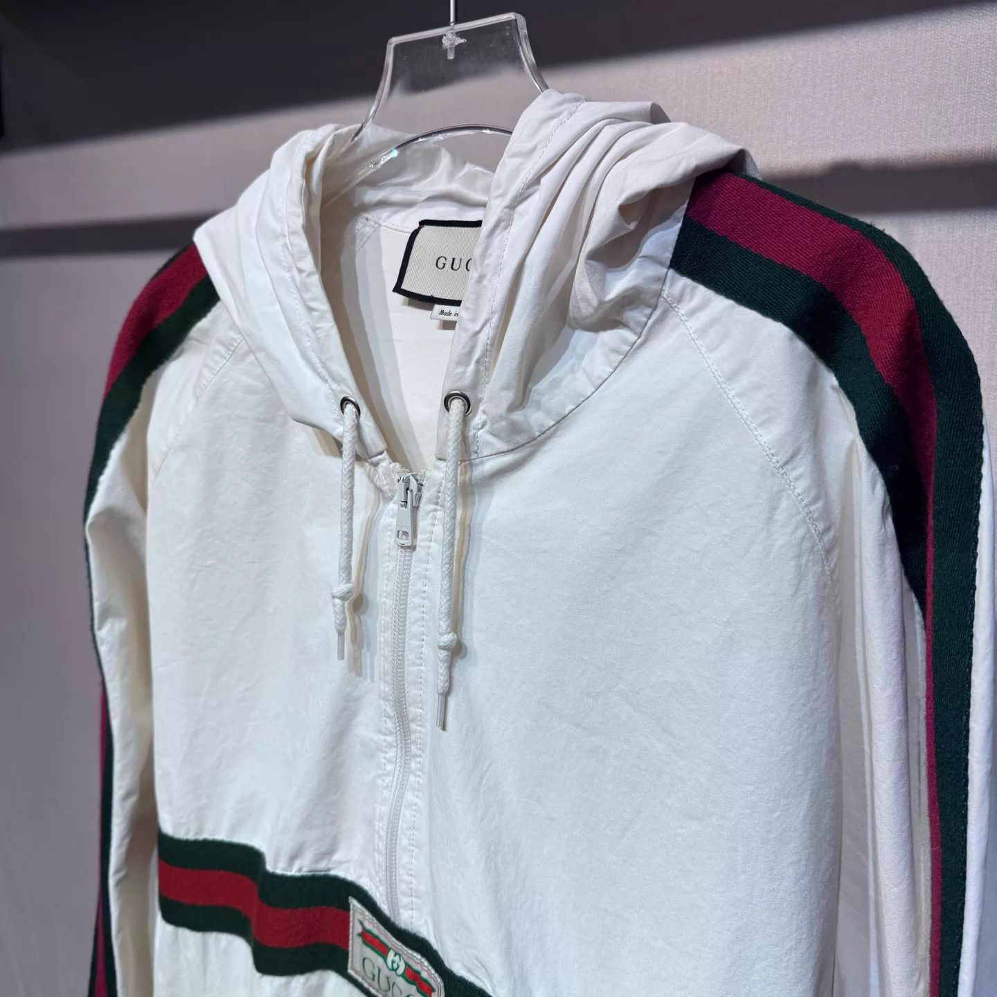 Gucci Gucci 3-color webbing white half-zip jacket new 48 Size US M / EU 48-50 / 2 - 6 Thumbnail