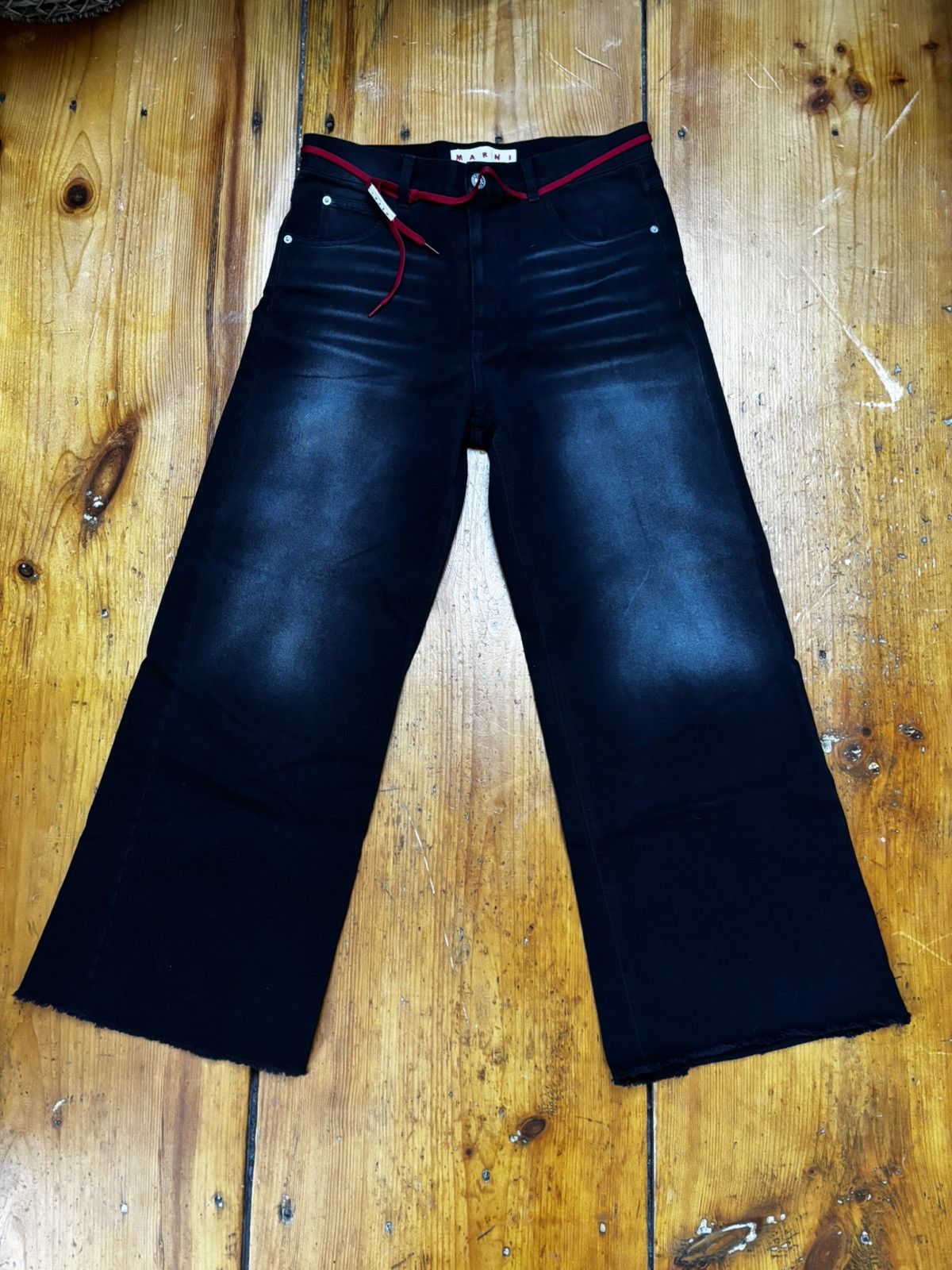 Marni Marni black bleached cotton bull denim jeans Size US 32 / EU 48 - 1 Thumbnail