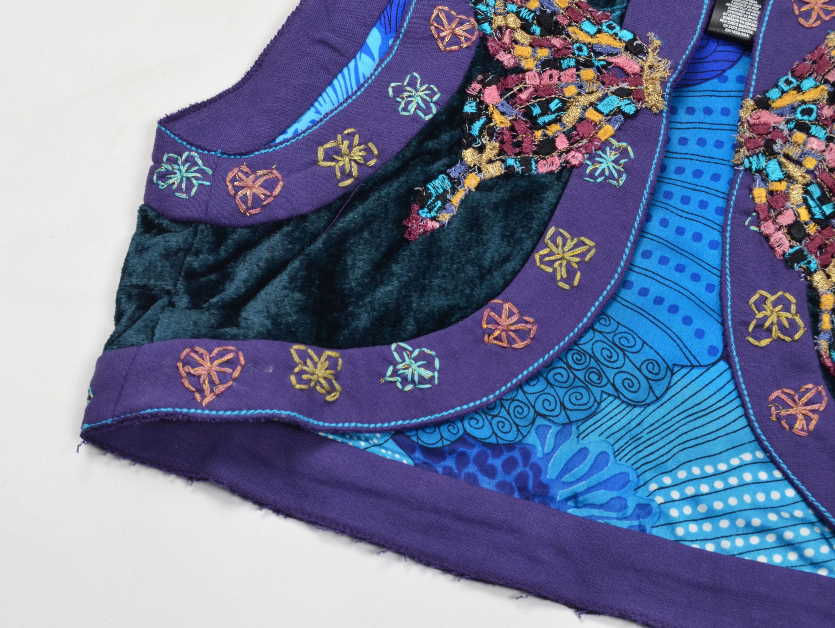 Custo Barcelona Custo Barcelona Y2K Embroidered Fairy Cropped Top Vest Size M / US 6-8 / IT 42-44 - 5 Thumbnail