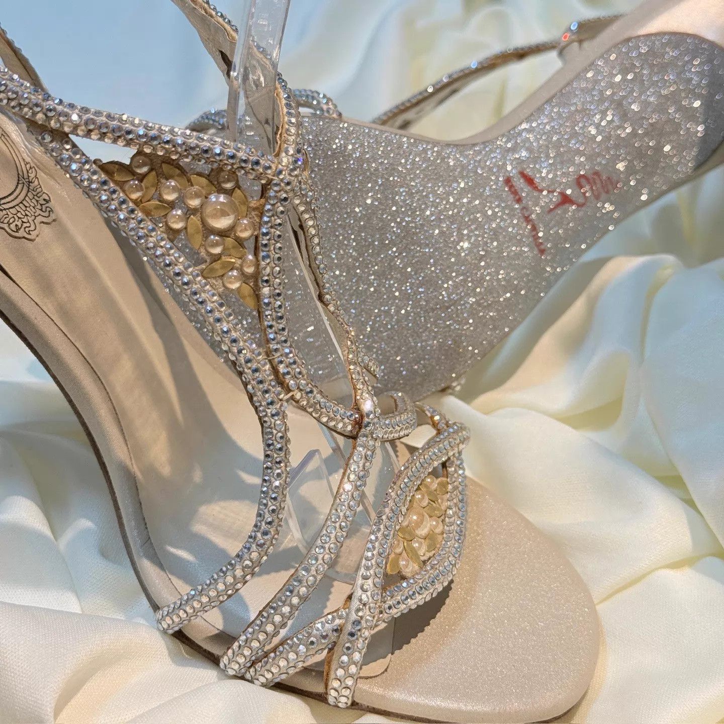 Rene Caovilla RENE CAOVILLA Strappy Crystal Heels Size 37 NWT Size US 6.5 / IT 36.5 - 8 Thumbnail