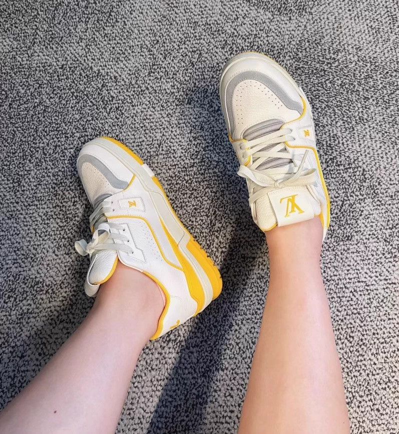 Louis Vuitton LV Trainer White/Yellow 36.5 98 New Org Box & Acc Size US 5.5 / IT 35.5 - 9 Thumbnail
