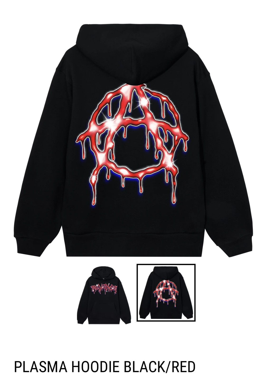 Revenge Revenge Plasma Hoodie Black/Red Size US M / EU 48-50 / 2 - 3 Thumbnail