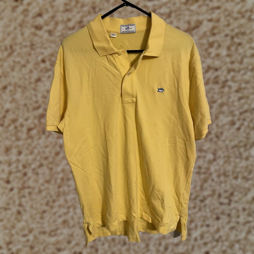 Southern Tide Southern Tide The Skip Jack Yellow Cotton Stretch Polo Shirt - Men's Large 40 (L) Polo Shirt Mens Yellow Cotton Stretch 40s Skip Jack Size US L / EU 52-54 / 3 - 1 Thumbnail