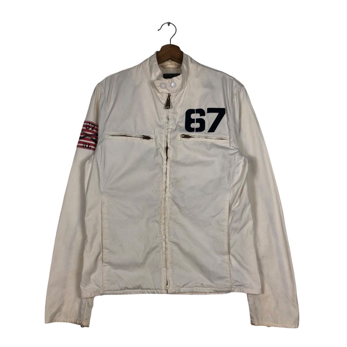 Polo Ralph Lauren Biker Jacket Zipper Ralph Lauren Mfg Polo Jeans Company Flag Size US M / EU 48-50 / 2 - 2 Thumbnail